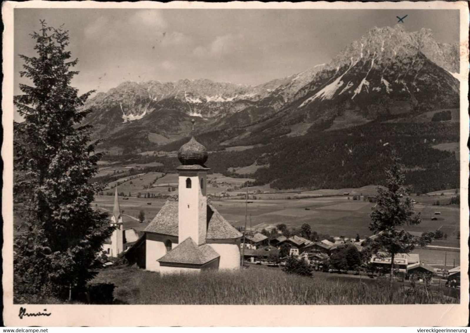!  Ansichtskarte Elmau Kirche, Kufstein Landpoststempel, 1941, Österreich, Tirol - Kufstein