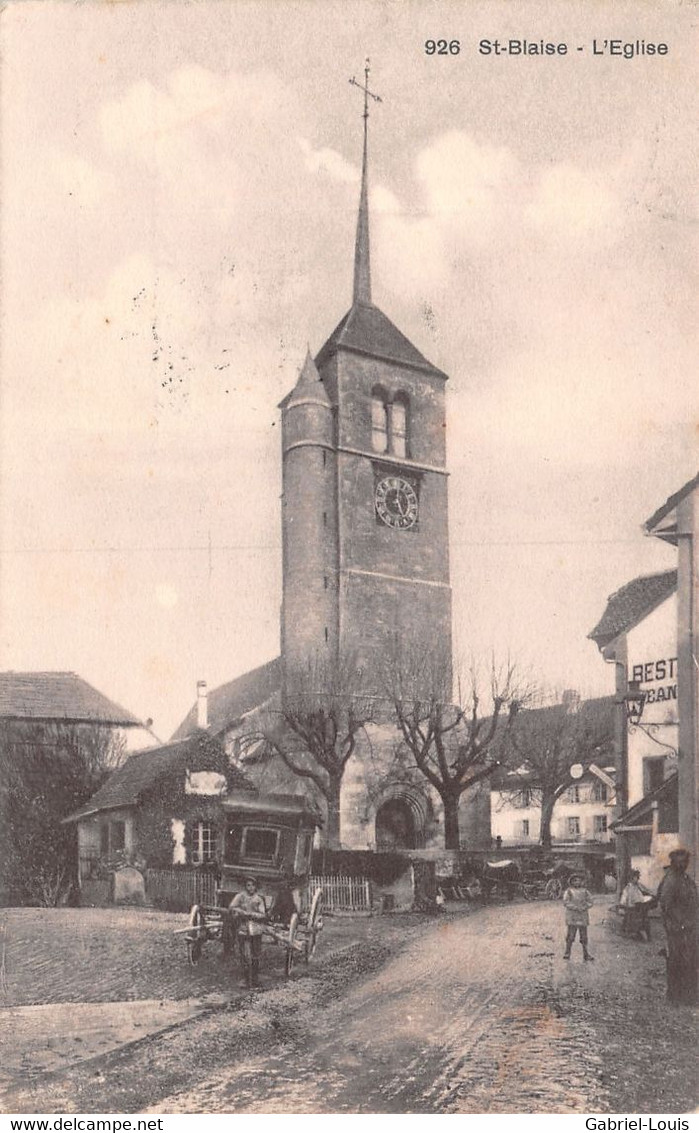 St-Blaise L'Eglise - Animée Chariot 1915 - Saint-Blaise
