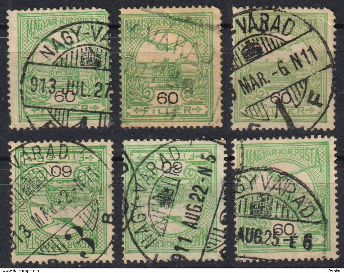 ORADEA NAGYVÁRAD Postmark LOT TURUL Crown 1910's Hungary Romania Transylvania Bihor BIHAR County KuK K.u.K 60 Fill - Transilvania