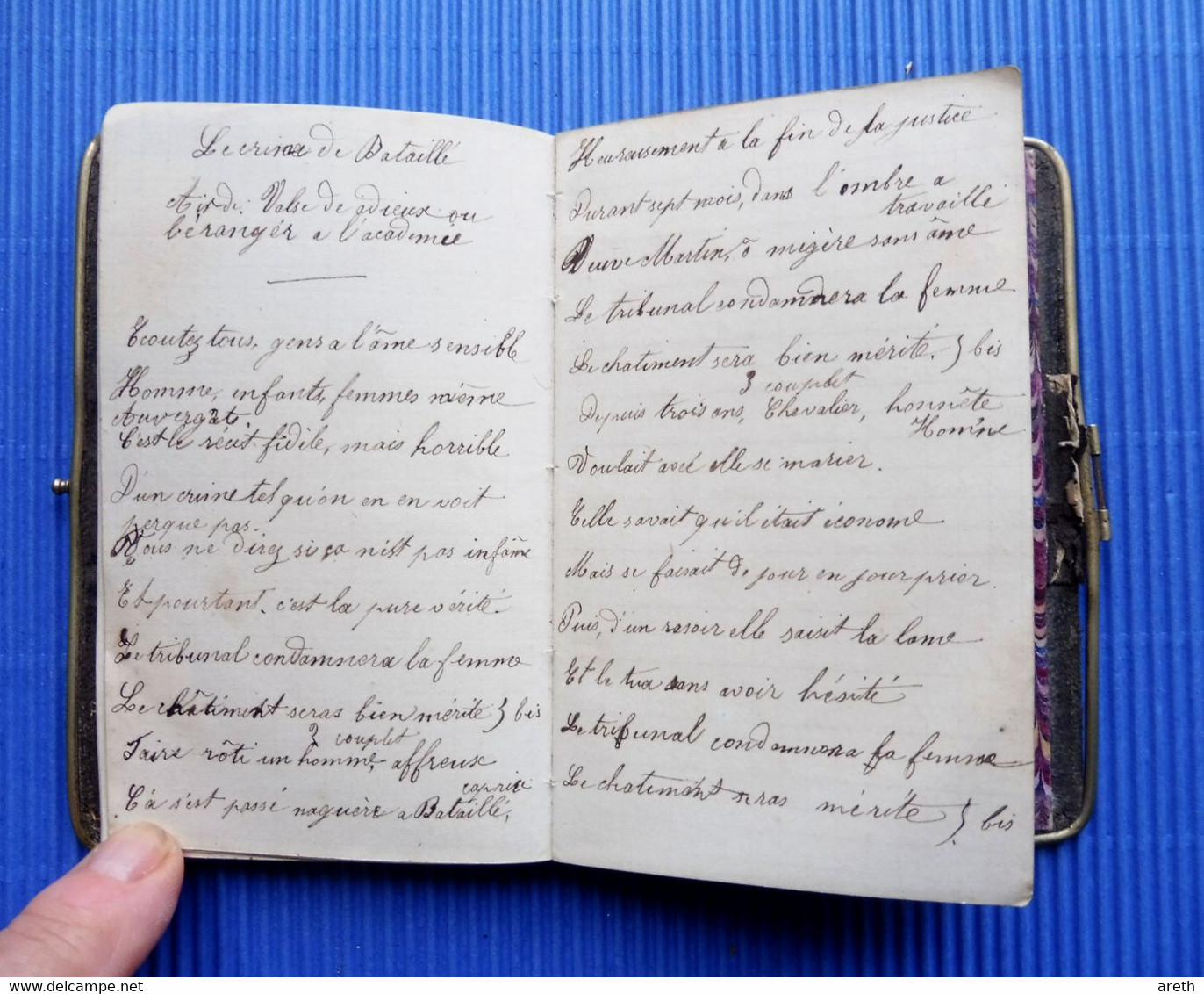 Ancien Carnet Manuscrit XIXème De Chansons  Et Autres... - Manuscripts