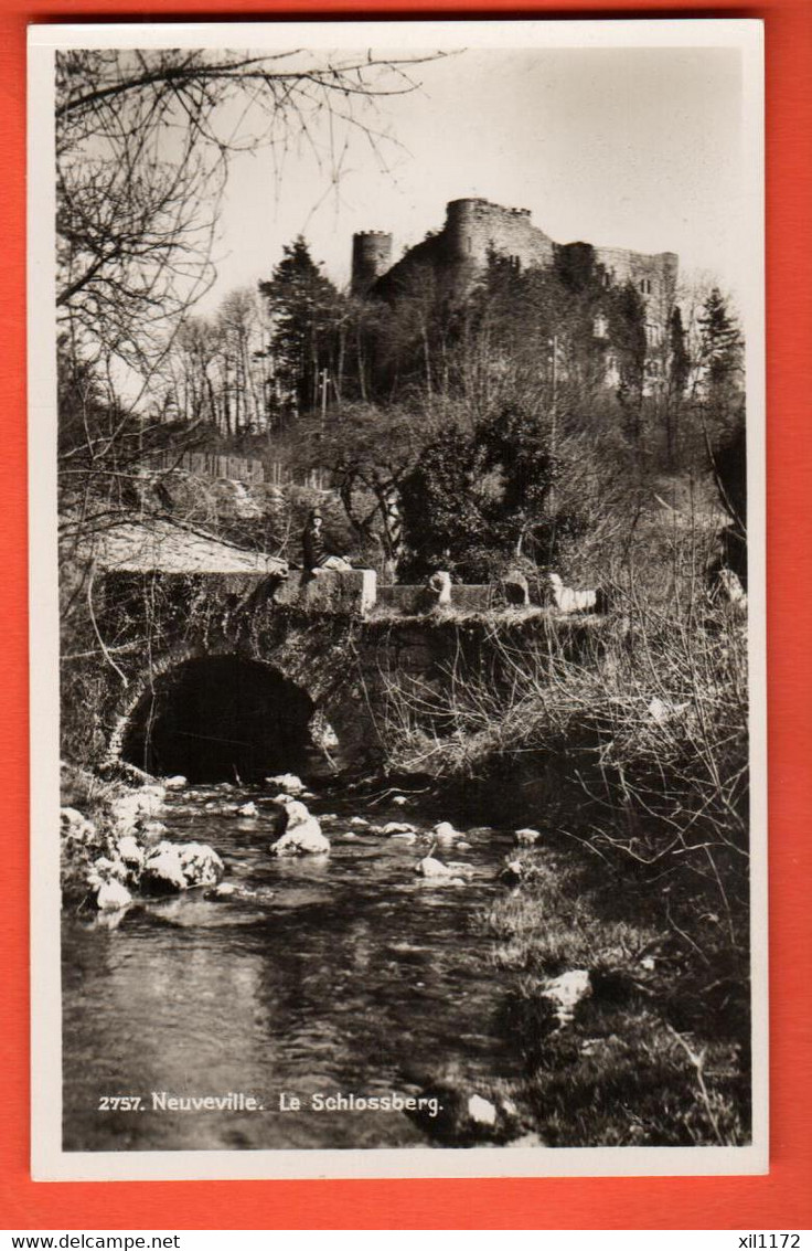 ZOM-37 La Neuveville  Le Schlossberg.  Soc. Graphique 2757. Circulé 1937 - La Neuveville