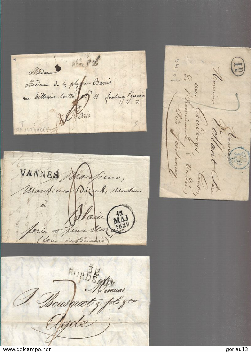 LOT    4  MARQUES POSTALES     2 SCANS - 1801-1848: Precursores XIX