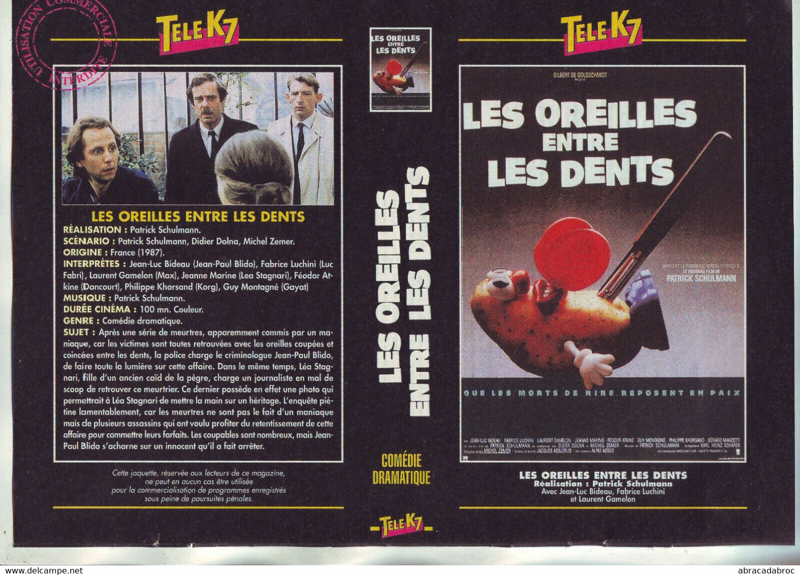 Lot 3 Jaquettes - Bon Etat - Videos - Films Avec Fabrice Luchini - Other & Unclassified