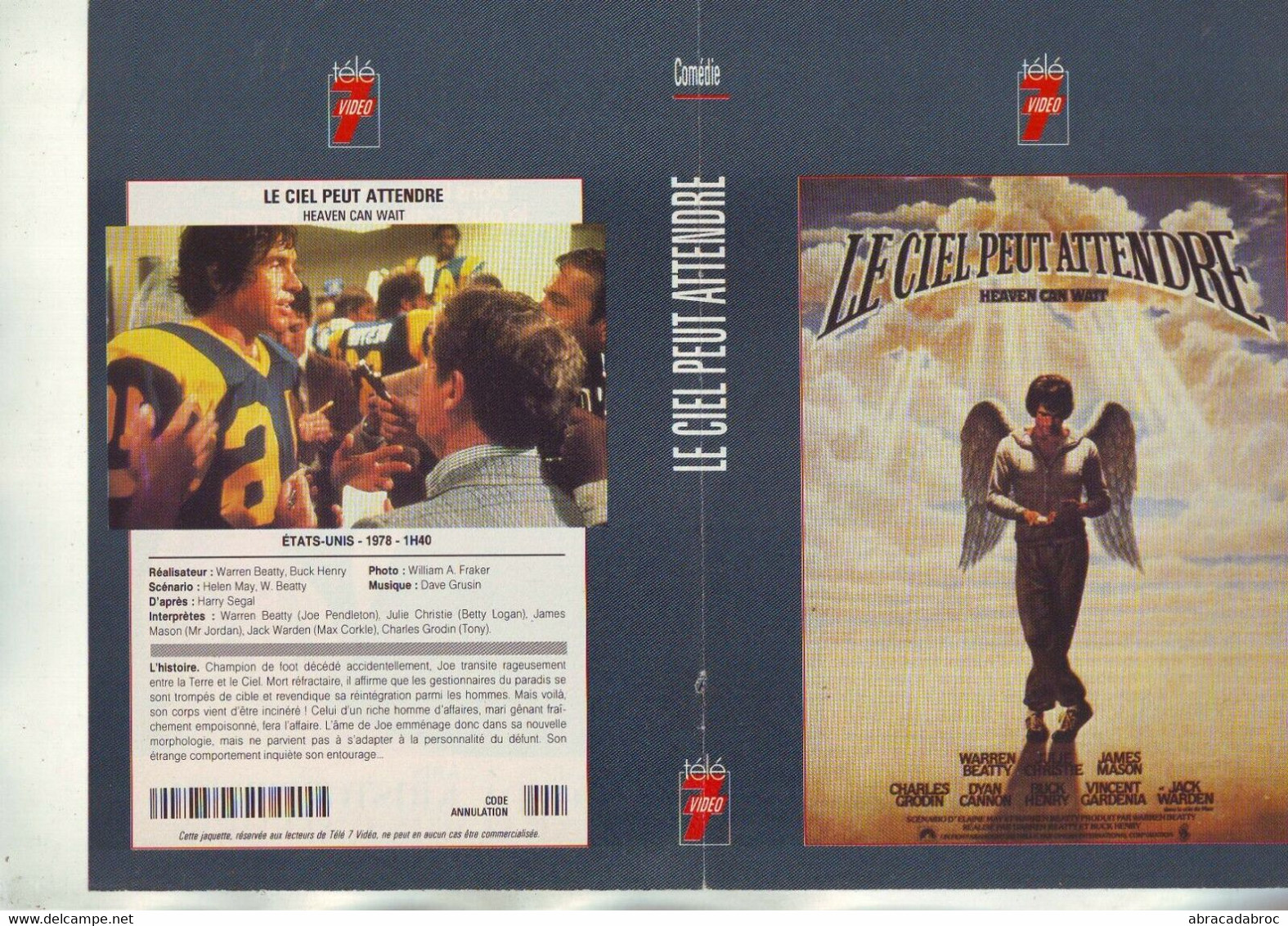 Jaquette Pour Boitier Video K7 Ou Recoupe Dvd Le Ciel Peut Attendre - - Other & Unclassified