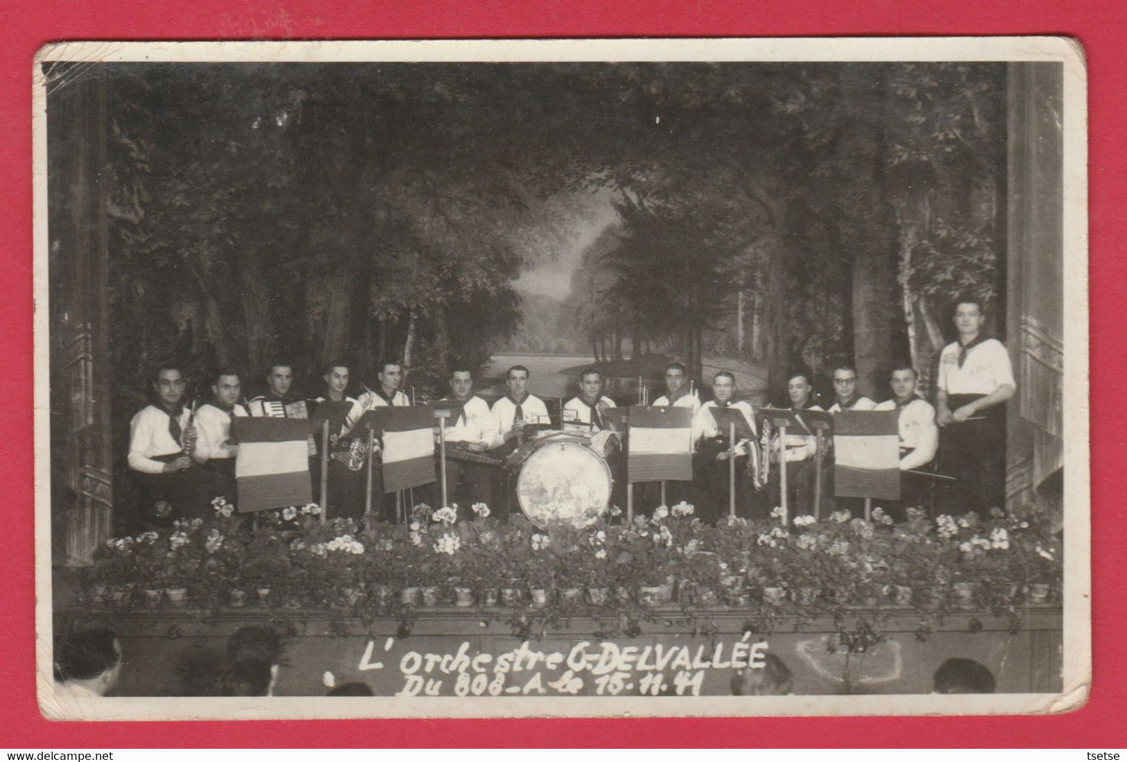 Camp De Prisonniers En Allemagne - L'Orchestre G. Delvallée, Septembre 1941- Carte Photo (voir Verso ) - Weltkrieg 1939-45