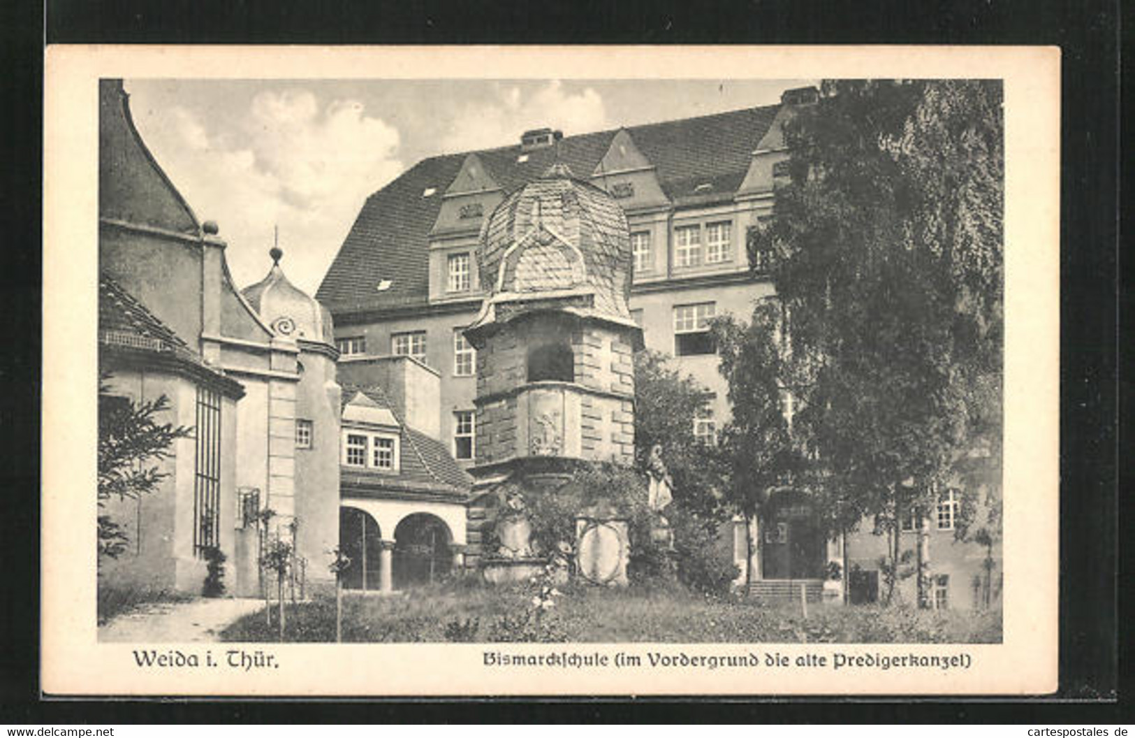 AK Weida I. Thür., Blick Auf Die Bismarckschule - Weida