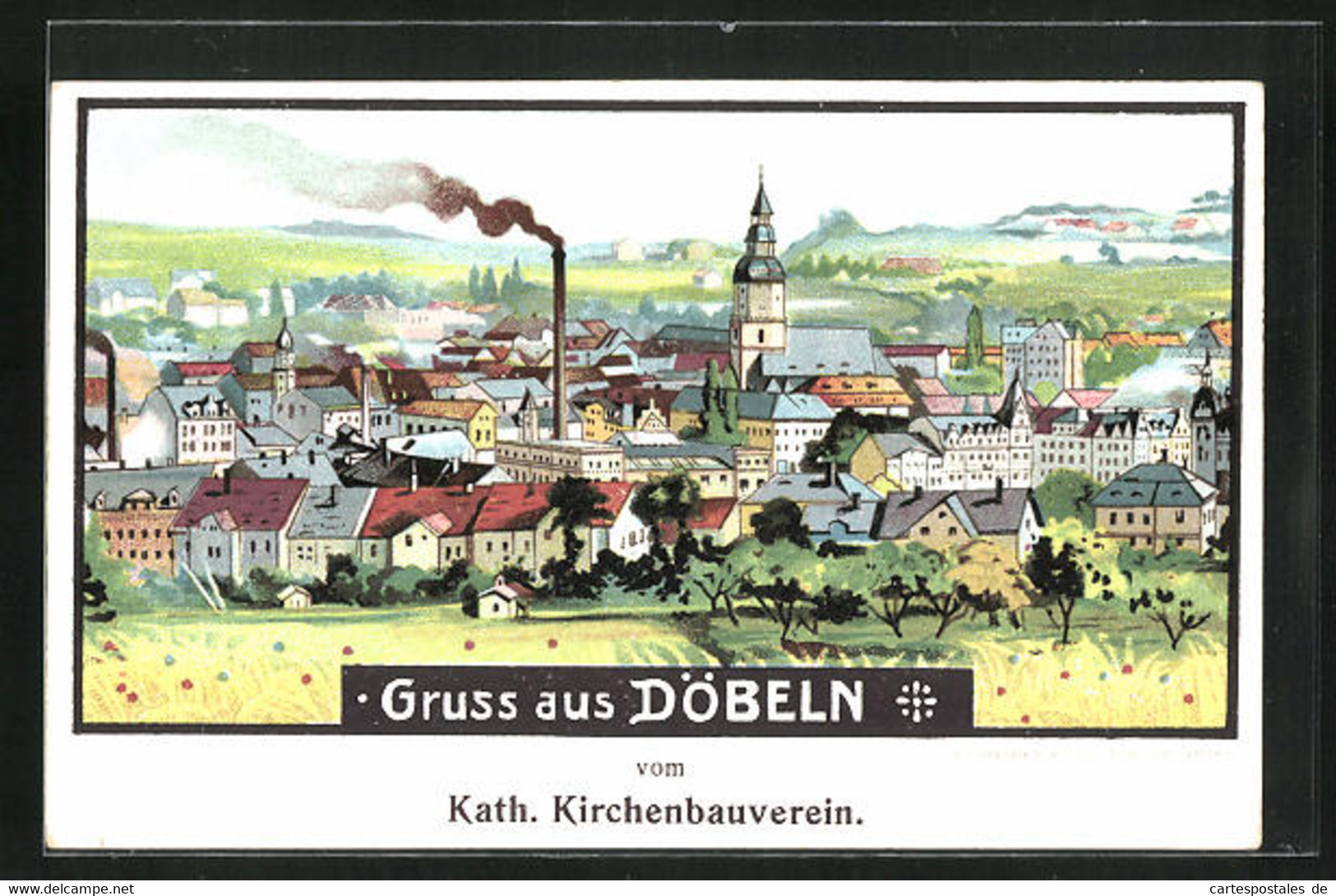 AK Döbeln, Spendenkarte Von Dem Katholischen Kirchenbauverein - Doebeln