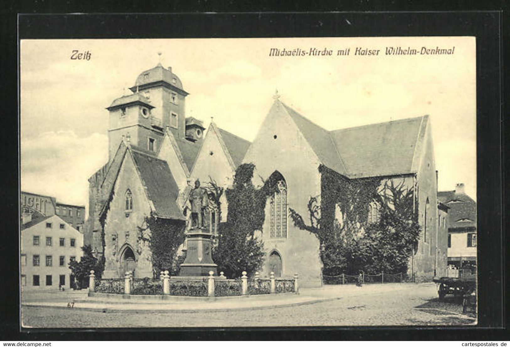 AK Zeitz, Michaelis-Kirche Mit Kaiser Wilhelm-Denkmal - Zeitz