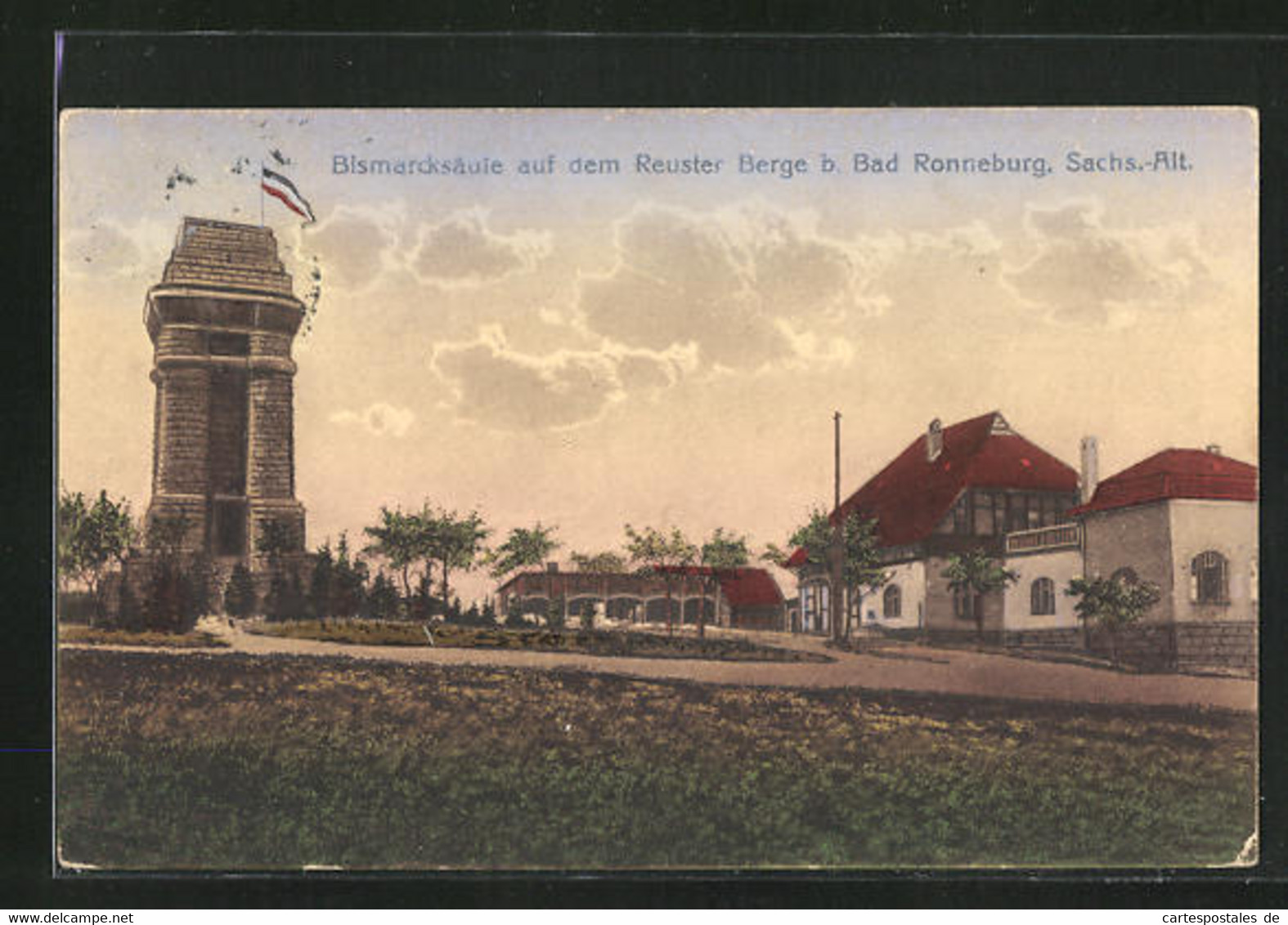 AK Bad Ronneburg, Reuster Berge, Bismarcksäule Im Dämmerungslicht - Ronneburg