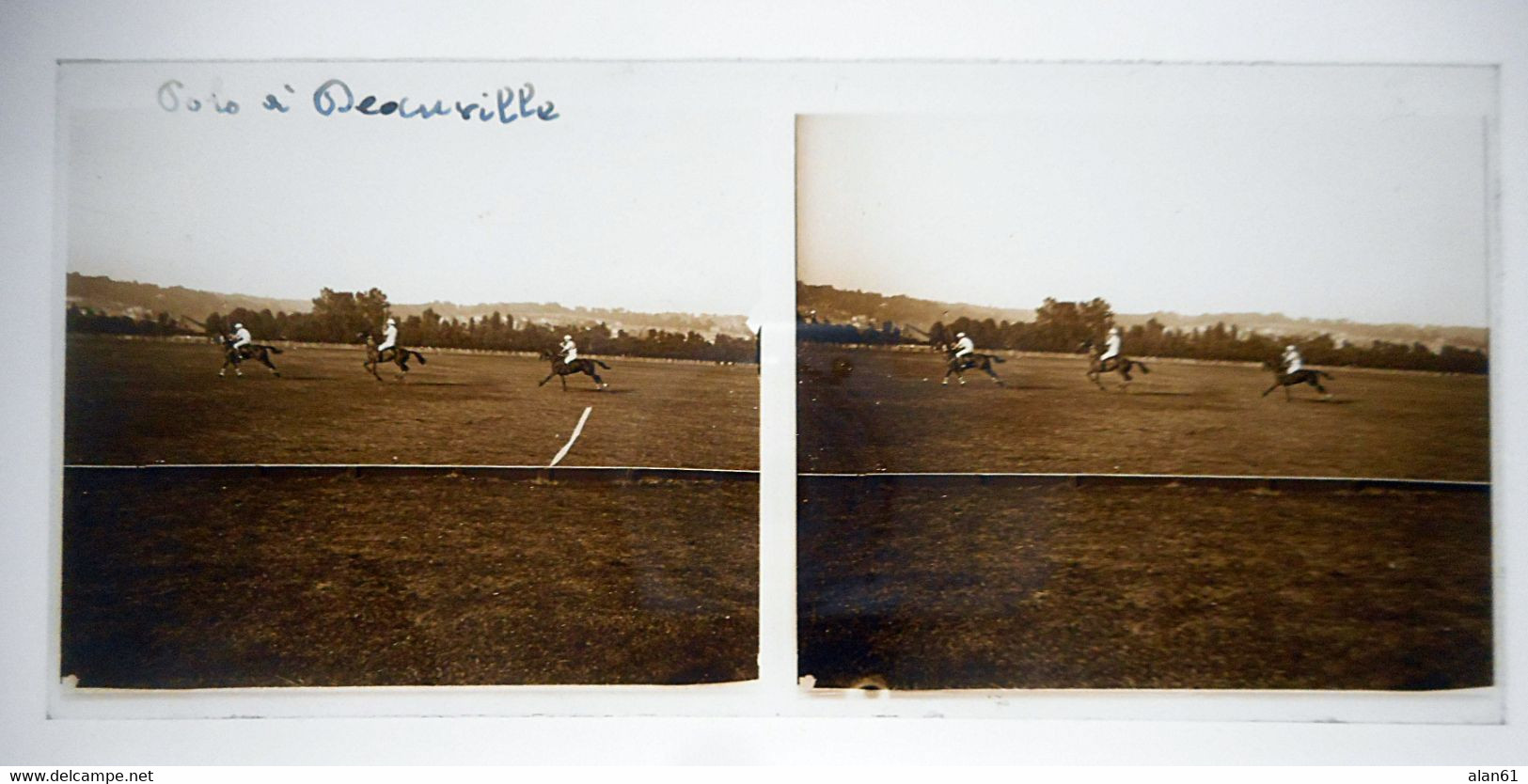 PLAQUE DE VERRE STEREO DEAUVILLE POLO - Fotos Estereoscópicas