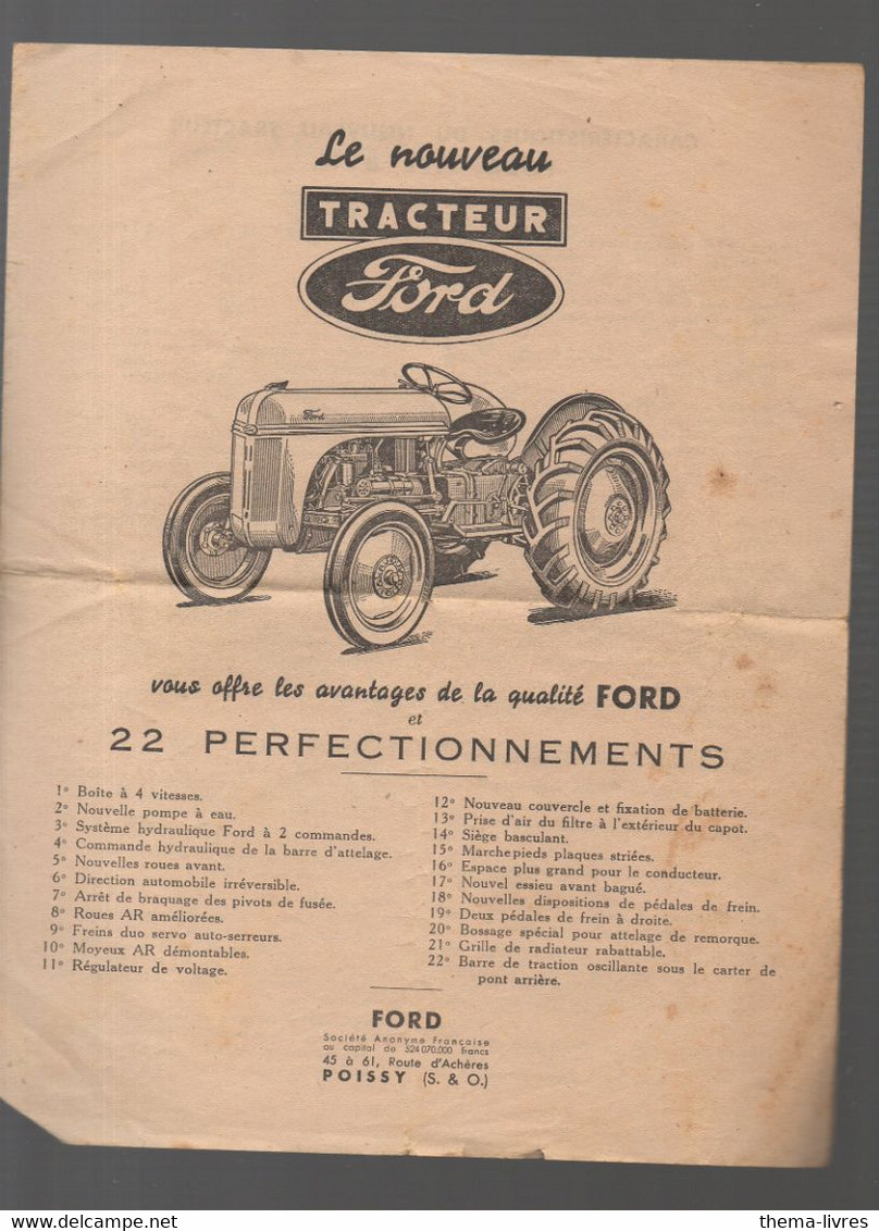 Poissy (78 Yvelines) (matériel Agricole) Publicité TRACTEUR FORD  (PPP29189) - Publicités