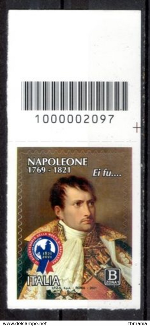 Italia 2021 - Napoleone Bonaparte Codice A Barre MNH ** - Códigos De Barras