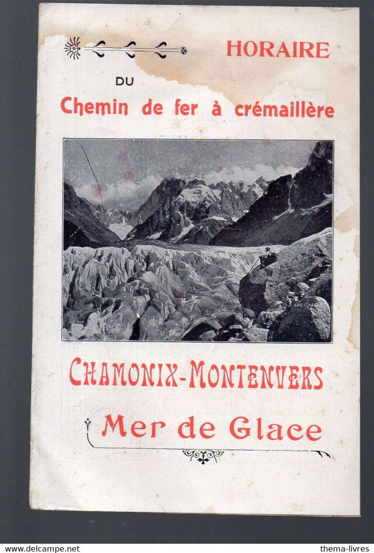 Chamonix (74 HauteSavoie) Horaire 1914 Du Chemin De Fer à  Cremaillère  (PPP29191) - Europa