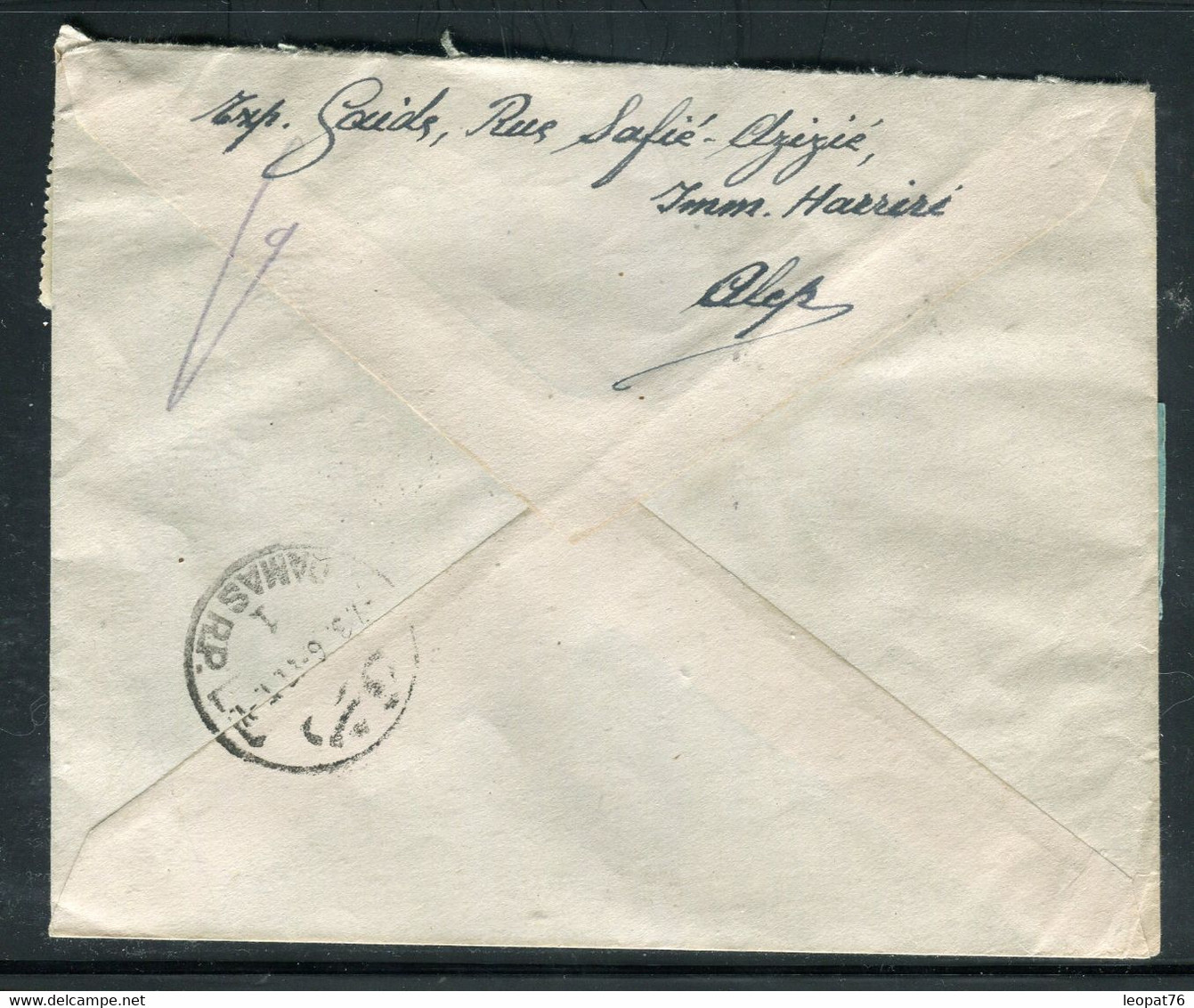 Syrie - Enveloppe De Alep Pour Paris Par Avion En 1946 - Ref M 14 - Siria