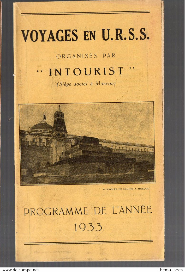 Voyages En URSS  Programme 1933 (M2078) - Dépliants Turistici