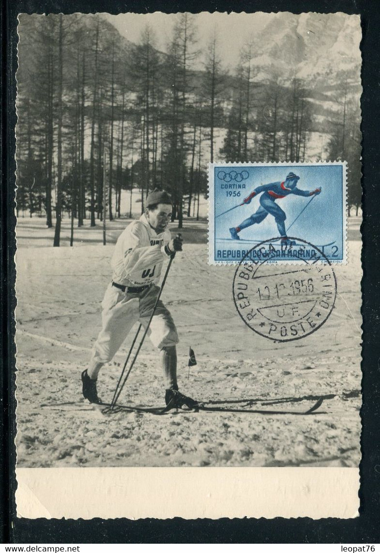 Saint Marin - Carte Maximum 1956 - Jeux Olympiques D'Hiver - Réf M 33 - Brieven En Documenten