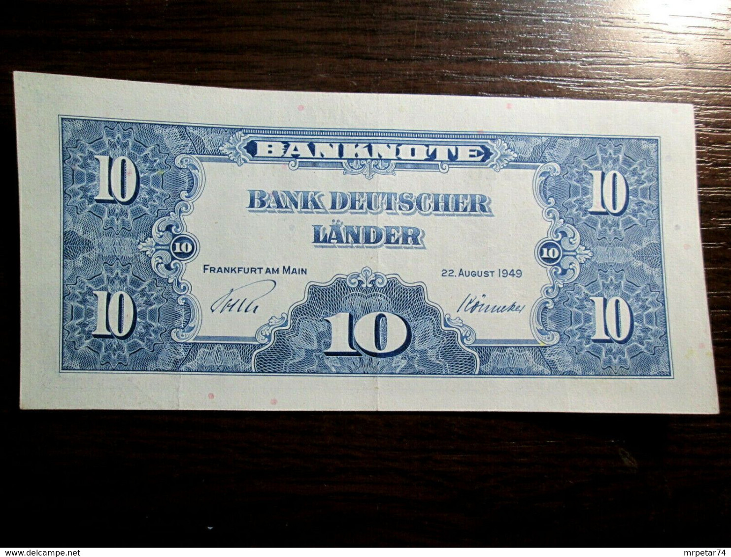 1949 Germany 10 German Mark Banknote Bank Deutscher Lander - 10 Deutsche Mark