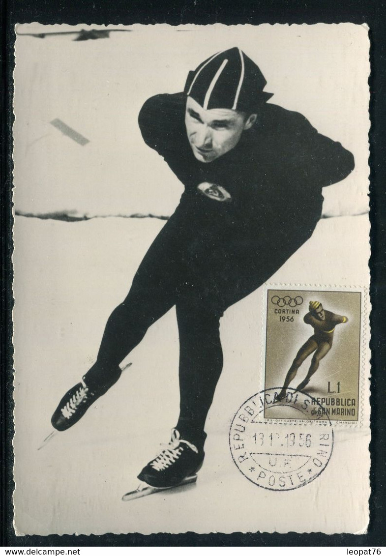 Saint Marin - Carte Maximum 1956 - Jeux Olympiques D'Hiver - Réf M 36 - Storia Postale