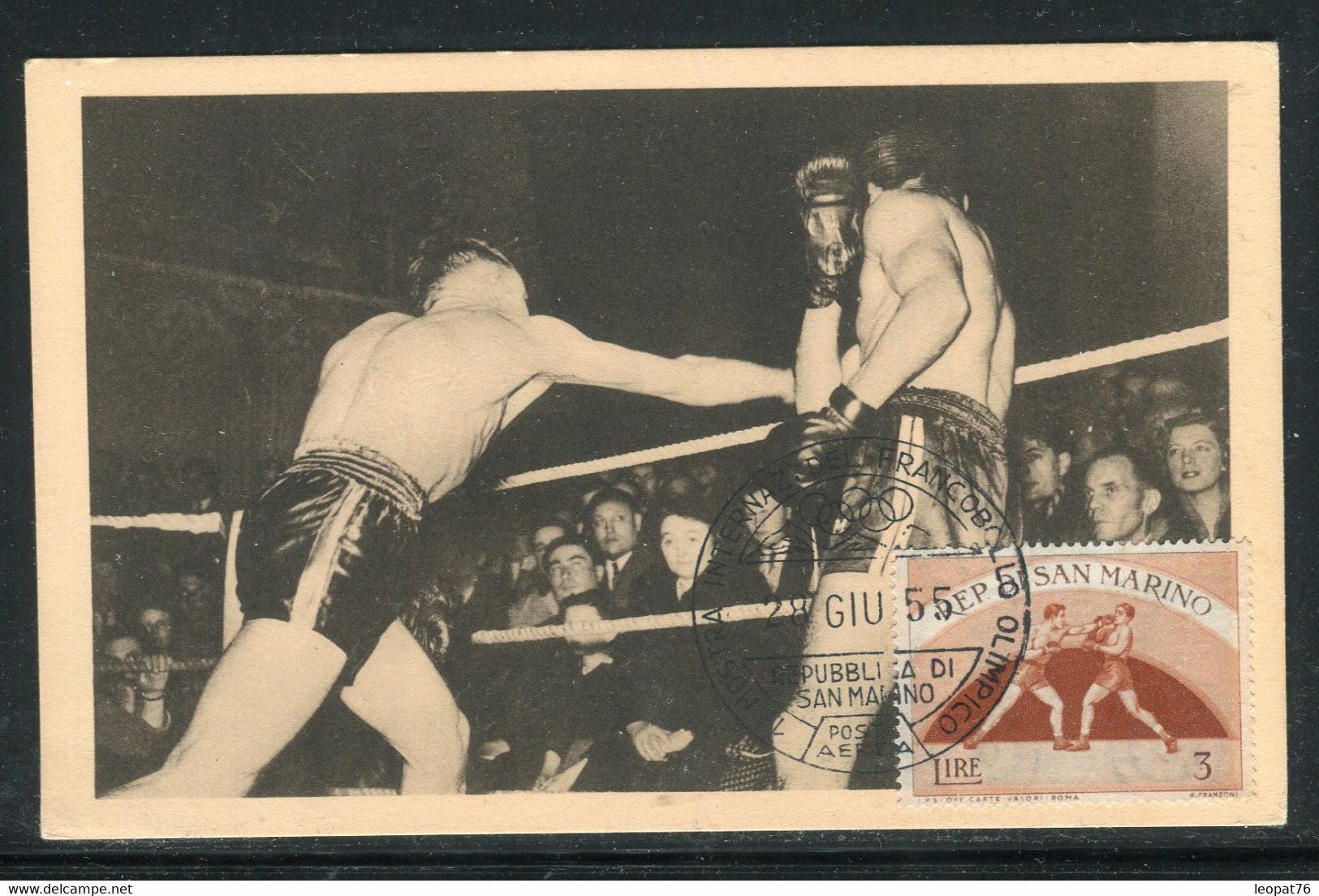 Saint Marin - Carte Maximum 1955 - Boxe - Réf M 37 - Briefe U. Dokumente