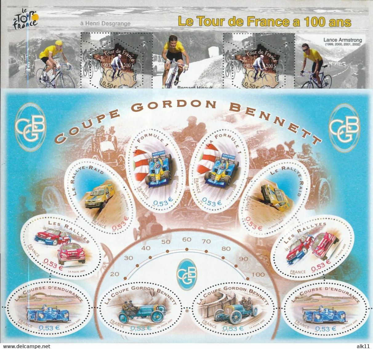 France 2003 2005 - Bloc Feuillet 59 Tour De France - 86 Coupe Gordon Bennett - Neuf - Neufs