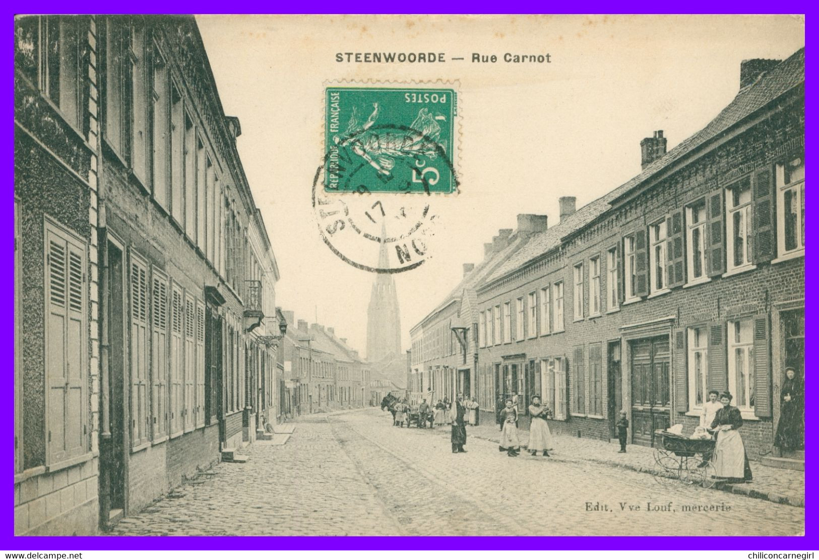 STEENVOORDE - STEENWOORDE - Rue Carnot - Animée - Femmes - Edit. Vve LOUF Mercerie - 1910 - Steenvoorde