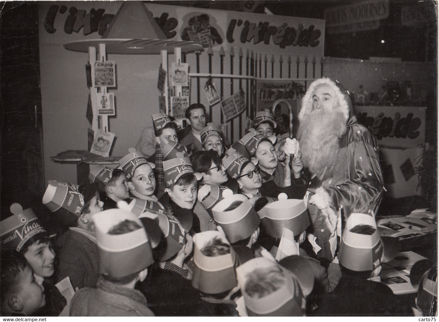 Photographie - Fêtes Noël Salon De L'Enfance 30/11/1949 Grand Palais Paris - Enfants - Publicité Chocolat Vinay - Photographie