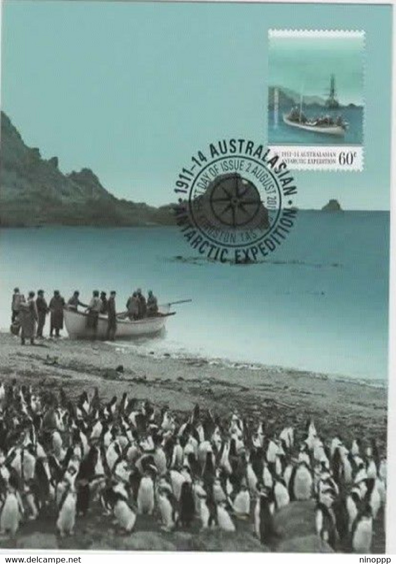 Australian Antarctic Territory  Antarctic Expedition Departure And Journey ,landing At Caroline Cover - Cartoline Maximum