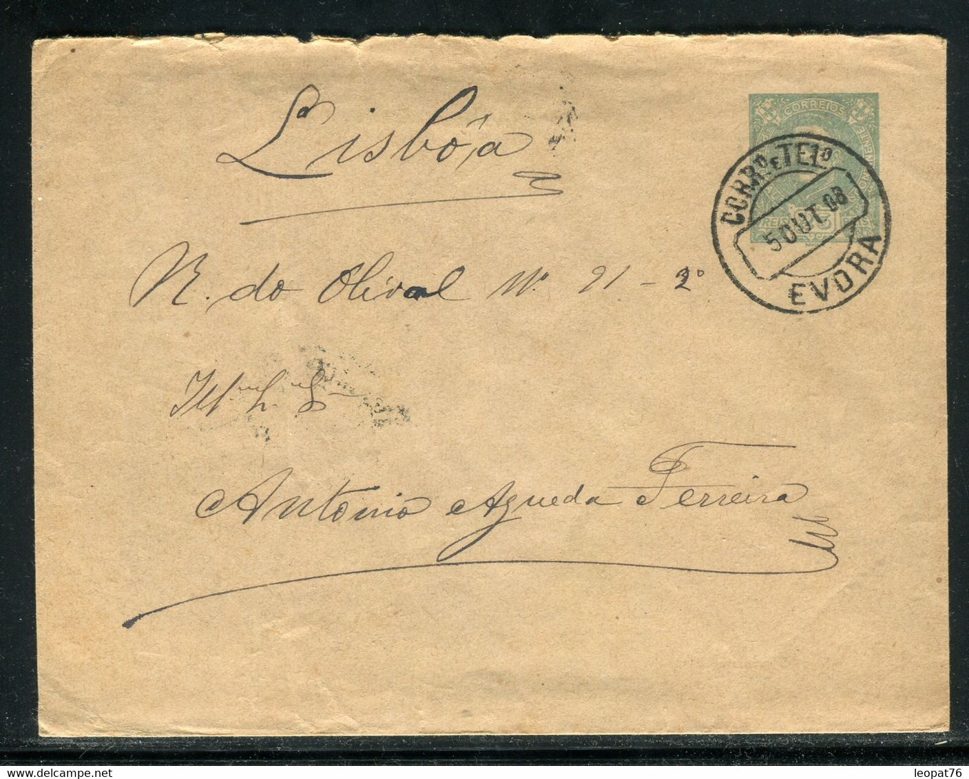 Portugal - Entier Postal De Évora Pour Lisbonne En 1908 - M 105 - Postwaardestukken