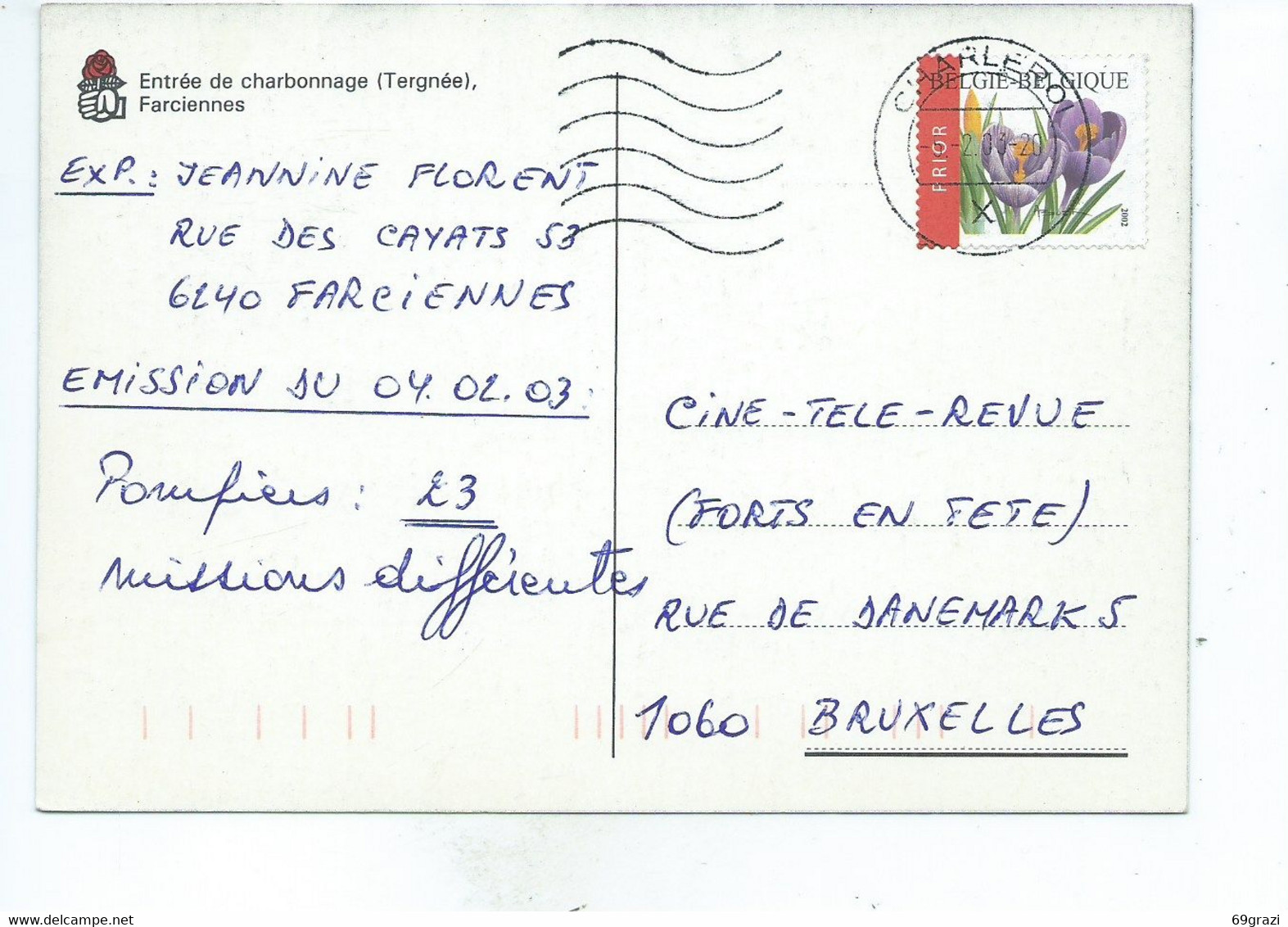 Farciennes Entrée De Charbonnage Tergnée Pays Noir   ( Carte Ayant Voyagé ) - Farciennes