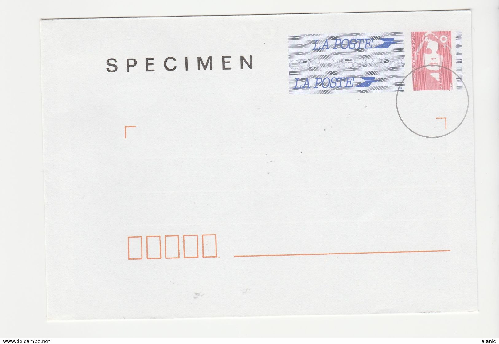 Entier Enveloppe SPECIMEN , Entier Enveloppe Spécimen . Briat PF - Standaardomslagen En TSC (Voor 1995)