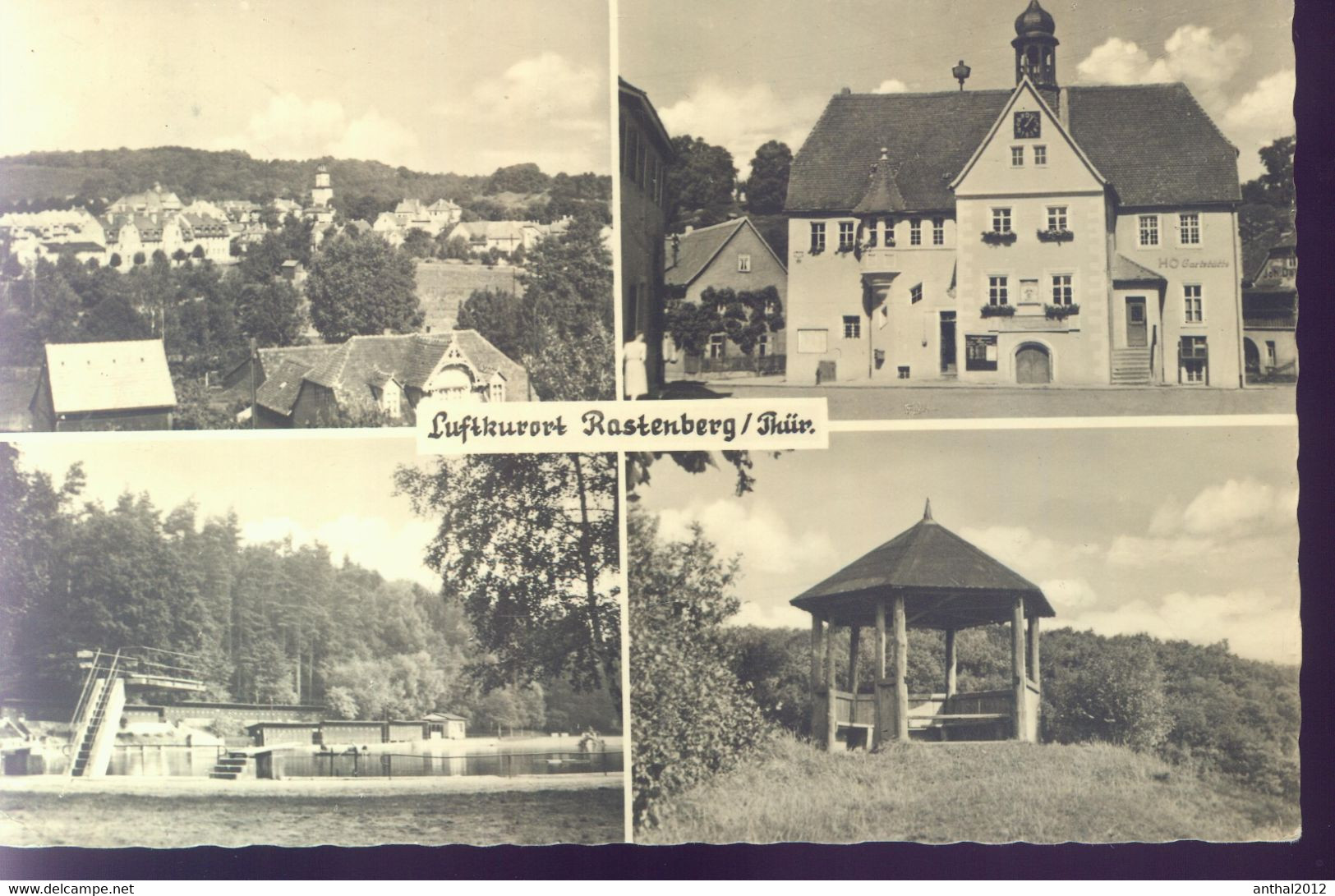 Rarität MB Rastenburg Th. Schwimmbad Freibad HO-Gaststätte Im Rathaus Wohnhäuser 15.8.1962 - Rastenburg