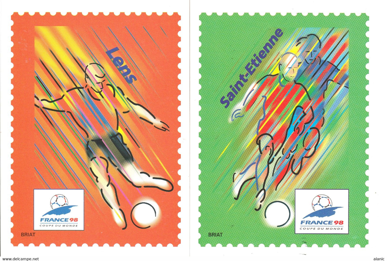 3 Carte  Coupe Du Monde Football Stade SPECIMEN - Standard Covers & Stamped On Demand (before 1995)