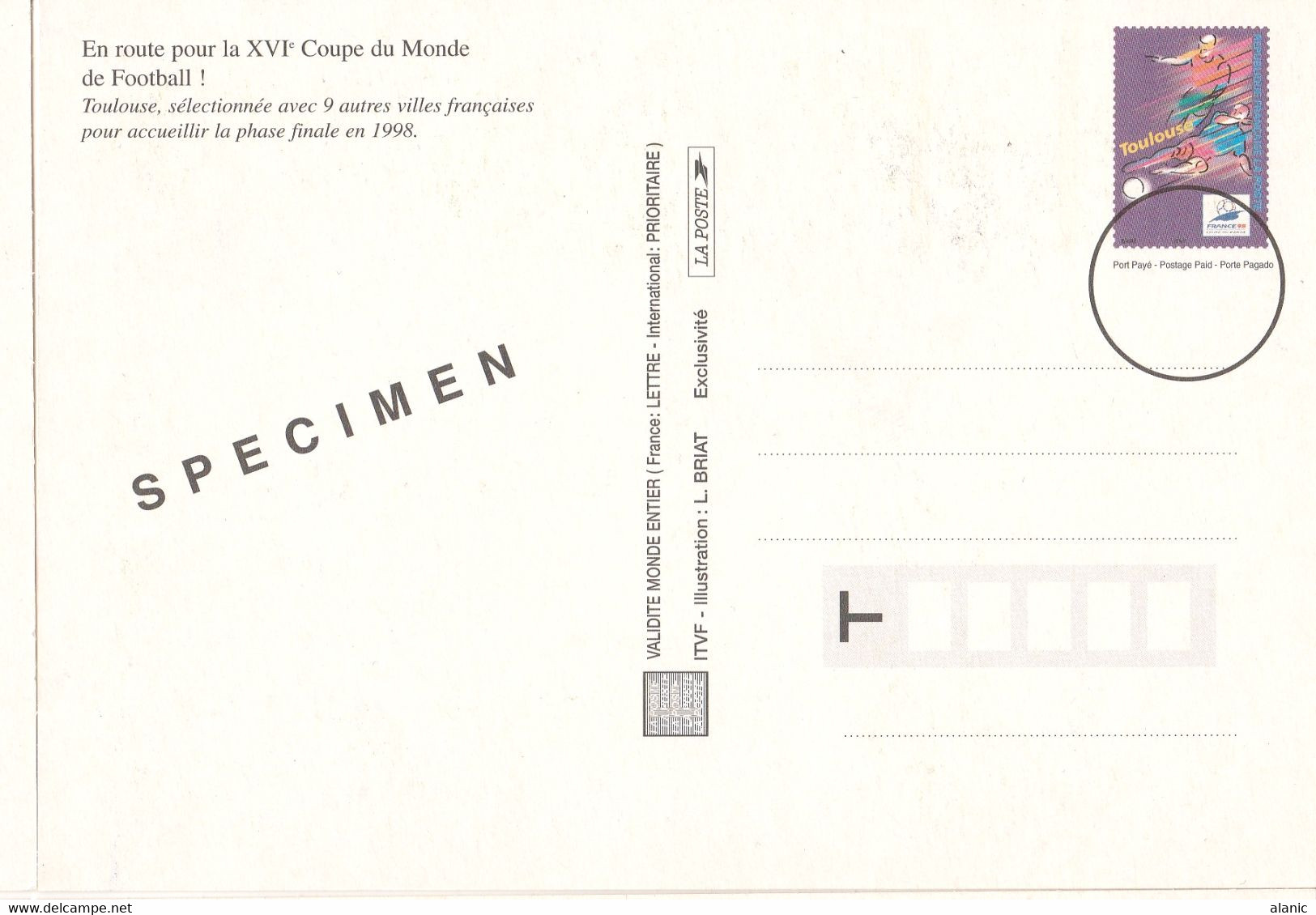 3 Carte  Coupe Du Monde Football Stade SPECIMEN - Standaardomslagen En TSC (Voor 1995)