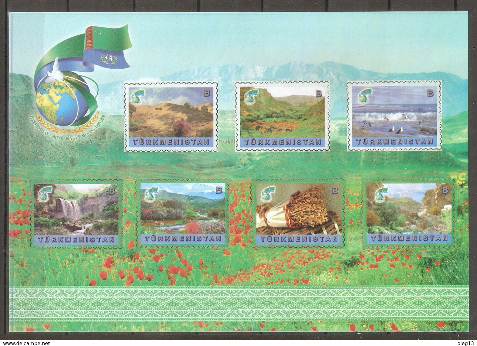 2020 Turkmenistan. 25 Years Of Neutrality. Types Of Nature. MS  (*) - Turkmenistán