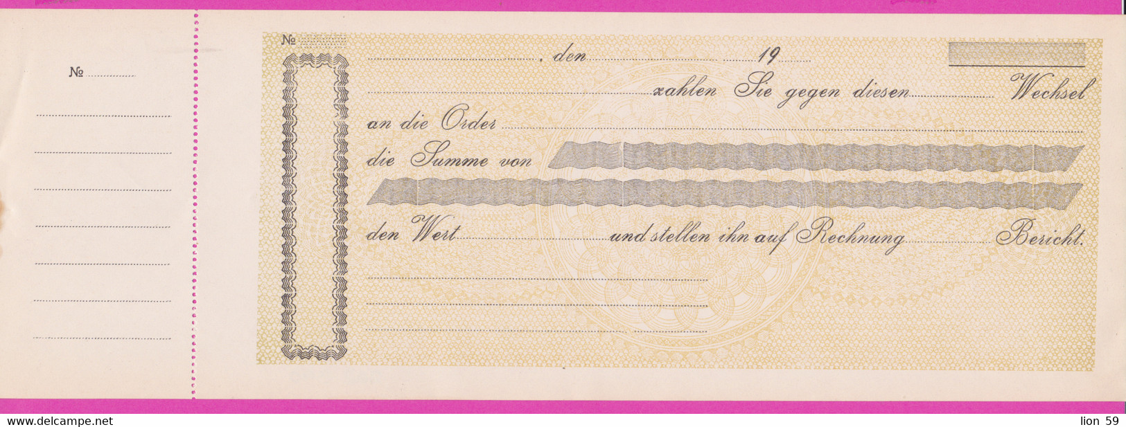 262390 / Mint Germany 19.... Promissory Note - An Die Order .. , Deutschland Allemagne , Austria Osterreich - Banca & Assicurazione
