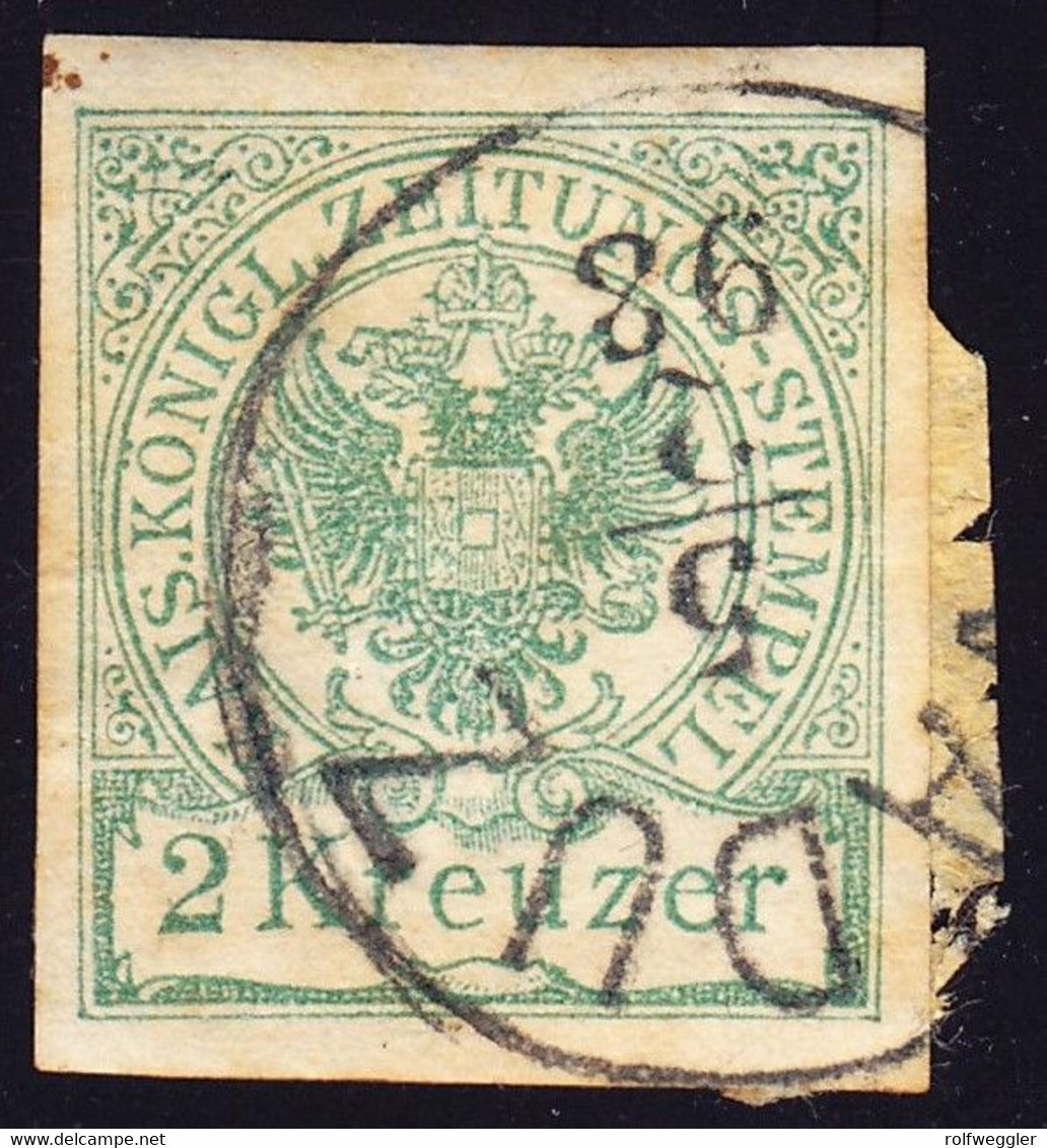 1896 Vorläufer, 2 Kreuzer Stempel Vaduz Auf österreichischer Zeitungsstempel Marke. Auf Papierstücklein - ...-1912 Voorlopers