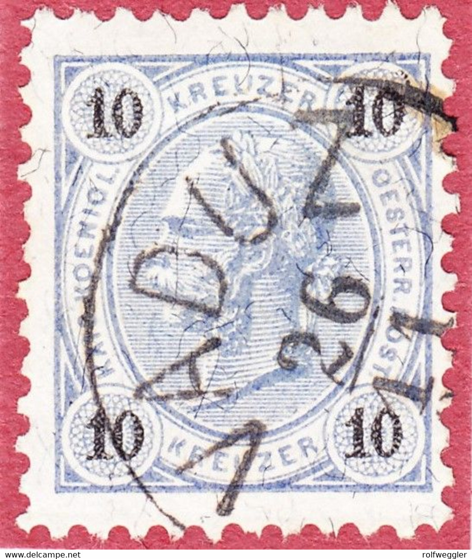 1890 Vorläufer, 10 Kreuzer Stempel Vaduz Auf österreichischer Marke. Kat Nr. MI 54 - ...-1912 Vorphilatelie