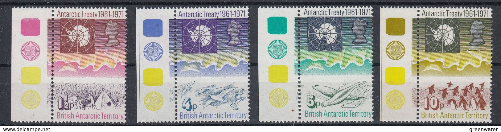 British Antarctic Territory (BAT) 1971 Antarctic Treaty 4v (+margin) ** Mnh (52222) - Unused Stamps