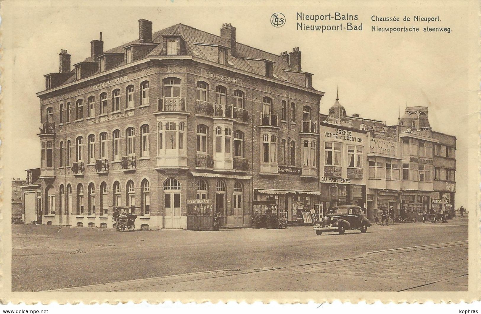 NIEUPORT-BAINS - NIEUWPOORT- BAD : Chaussée De Nieuport - Nieuwpoortsche Steeweg - Cachet De La Poste 1946 - Knokke