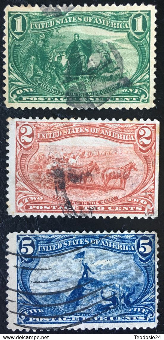 USA 1898 - Canceled - Sc# 285, 286, 288 - 1c 2c 5c - Nuevos