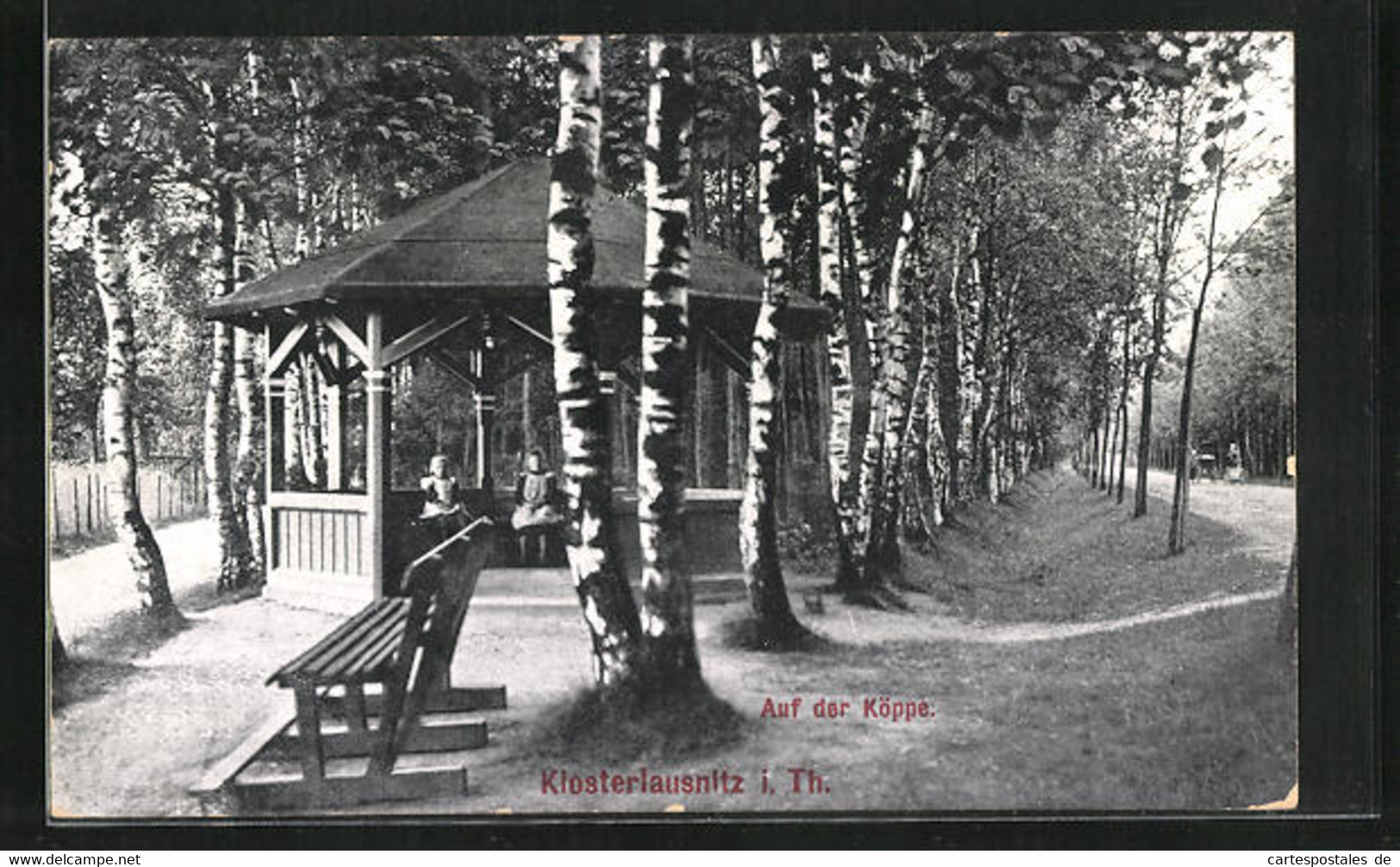 AK Klosterlausnitz I. Th., Mädchen Ruhen Sich Im Pavilion Am Wanderweg Aus - Bad Klosterlausnitz