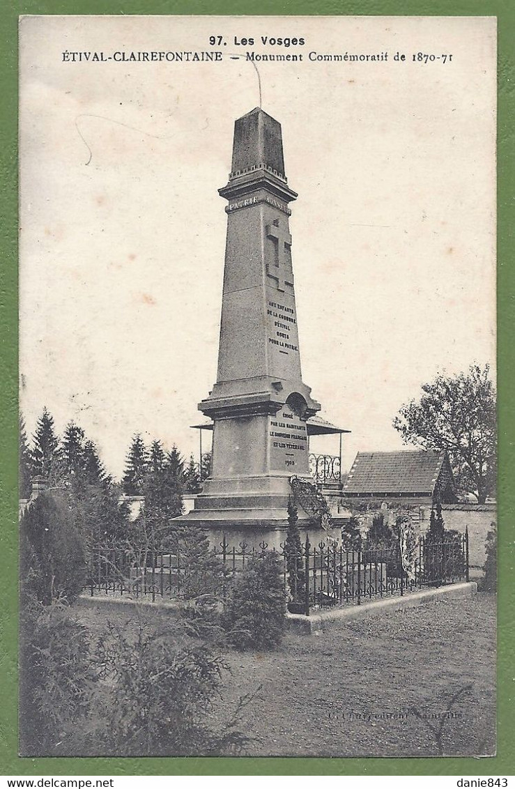 CPA - VOSGES - ÉTIVAL-CLAIREFONTAINE - MONUMENT COMMÉMORATIF DE 1870/71 ÉRIGÉ EN 1905 - Etival Clairefontaine