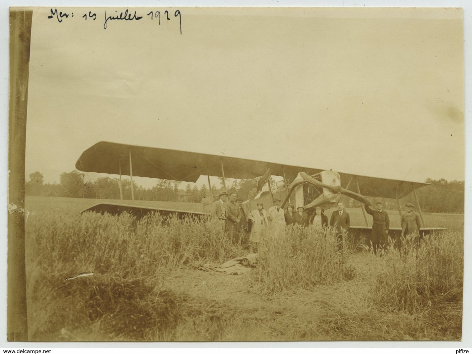 (Aviation) Avion Ayant Atterri Dans Un Champ à Mer (Loir-et-Cher). 1er Juillet 1929. - Aviación