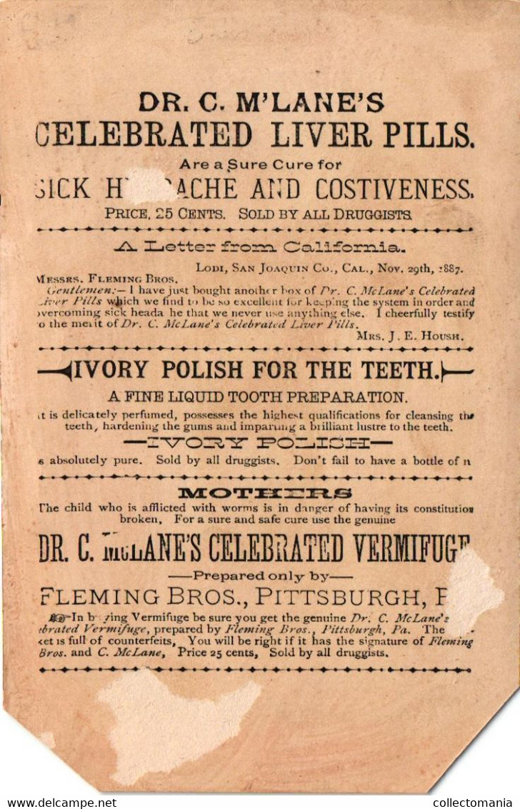 3 Cards Avory Polish For The Teeth Mrs. Winslow's Soothing Syrup  Calendar 1887  Trix Breath Perfume Tand Hygiëne - Unclassified