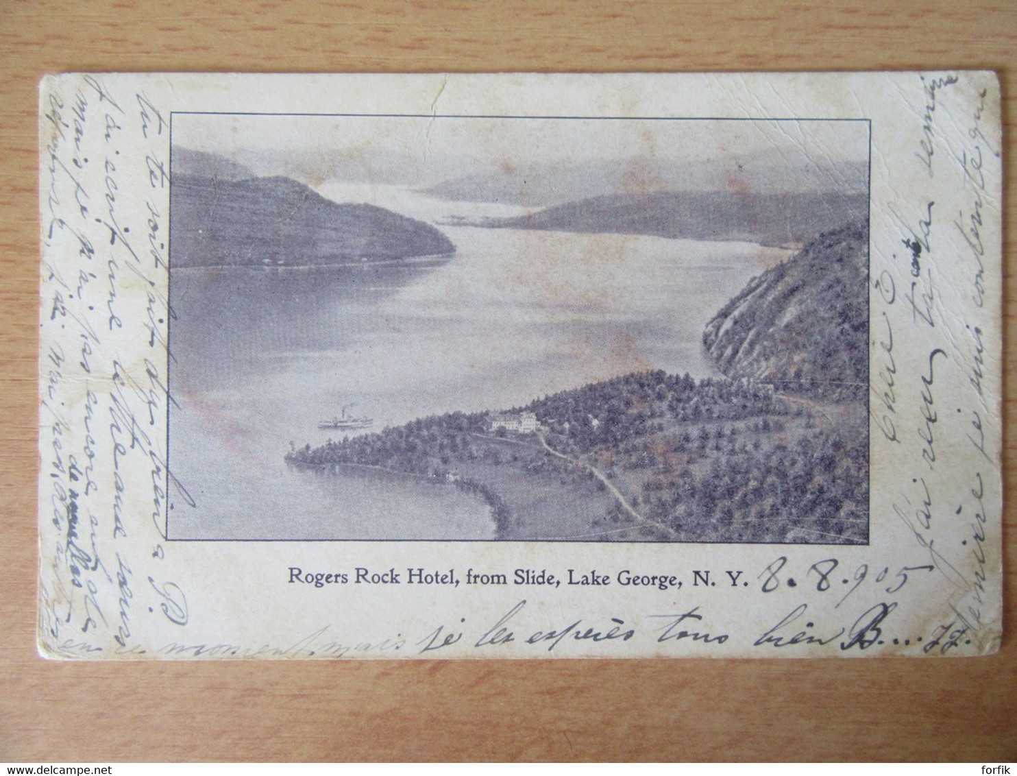 Etats-Unis - Lake George - Rogers Rock Hotel - Carte Circulée Vers Peïra Cava En Franc Een 1905 - Lake George