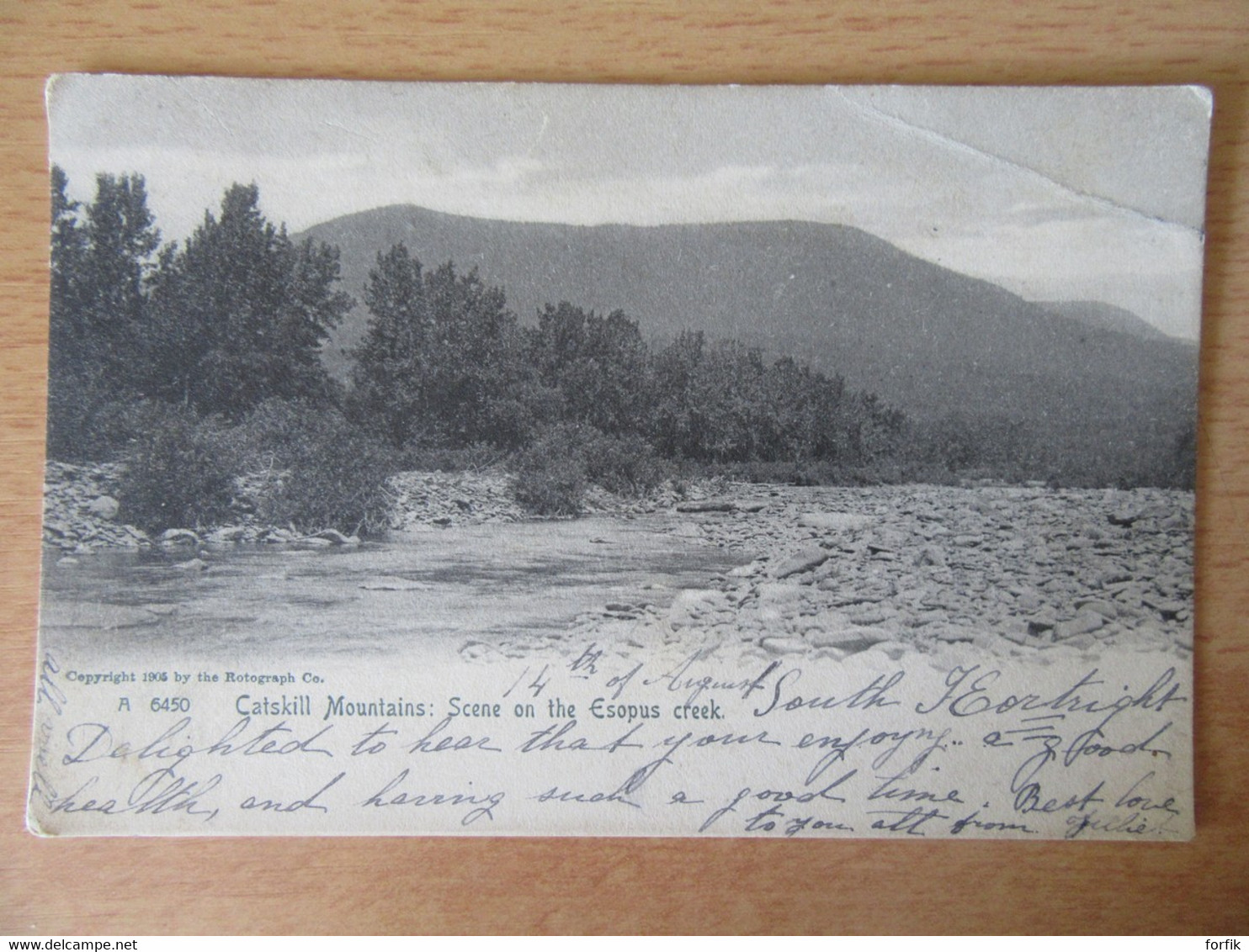 Etats-Unis - Catskill Mountains : Scene On The Esopus Creek - Carte Circulée Vers Peïra Cava (France) En 1906 - Catskills