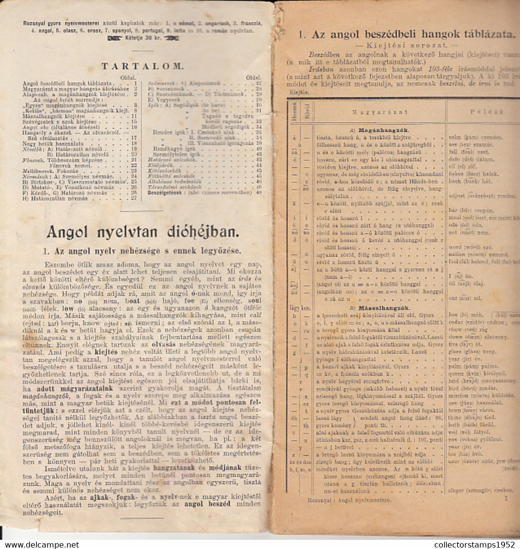 8584FM- ENGLISH- HUNGARIAN- GERMAN PRACTICAL CONVERSATION GUIDE, DICTIONARIES, ABOUT 1912, HUNGARY - Wörterbücher