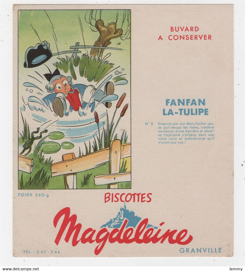 BUVARD ILLUSTRÉ - BISCOTTES  MAGDELEINE - FANFAN LA TULIPE - N° 8 - Alimentaire