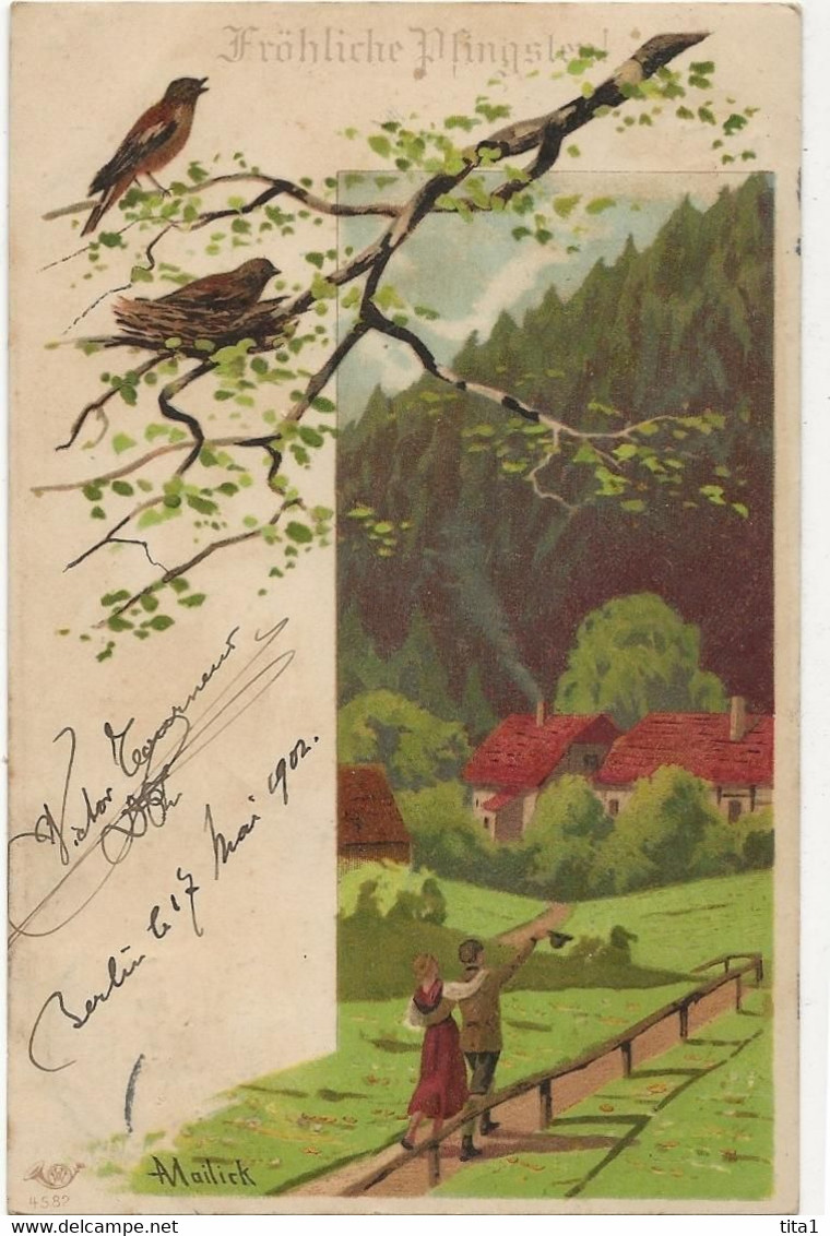 525 - Couple Sur Un Chemin - Oiseaux - Mailick, Alfred