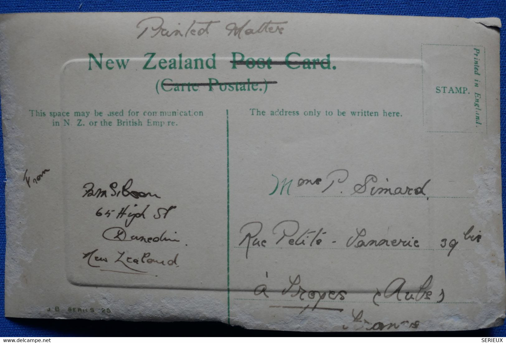 T20 NEW ZEALAND BELLE  CARTE 1911  POUR TROYES FRANCE  + AFFRANCHISSEMENT PLAISANT - Cartas & Documentos